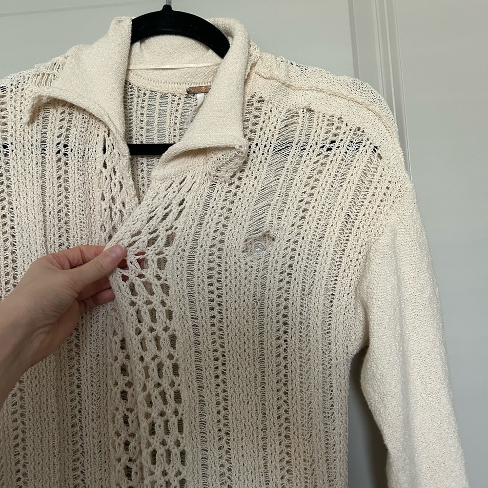Free People Sunlight Mixed Stitch Duster in Sandcastle - Picture 6 of 13